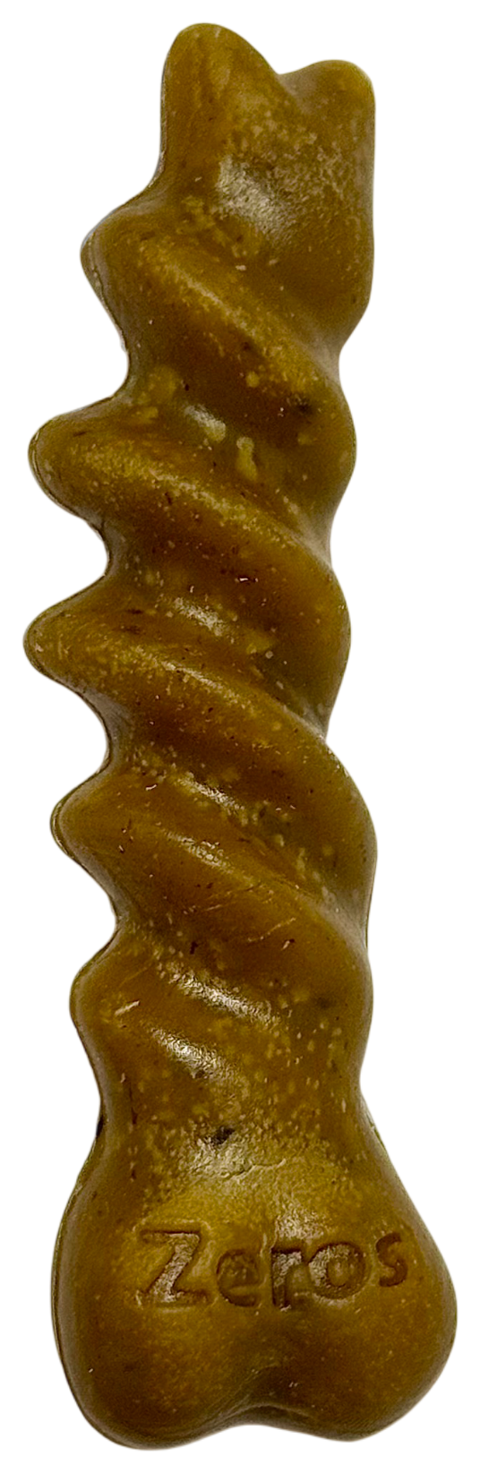 Zero's Stash spiral enzyme dental treat, front side with Zeros embossed